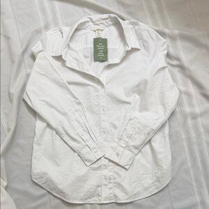 H&M Crisp White Collared Shirt 100 Percent Cotton
